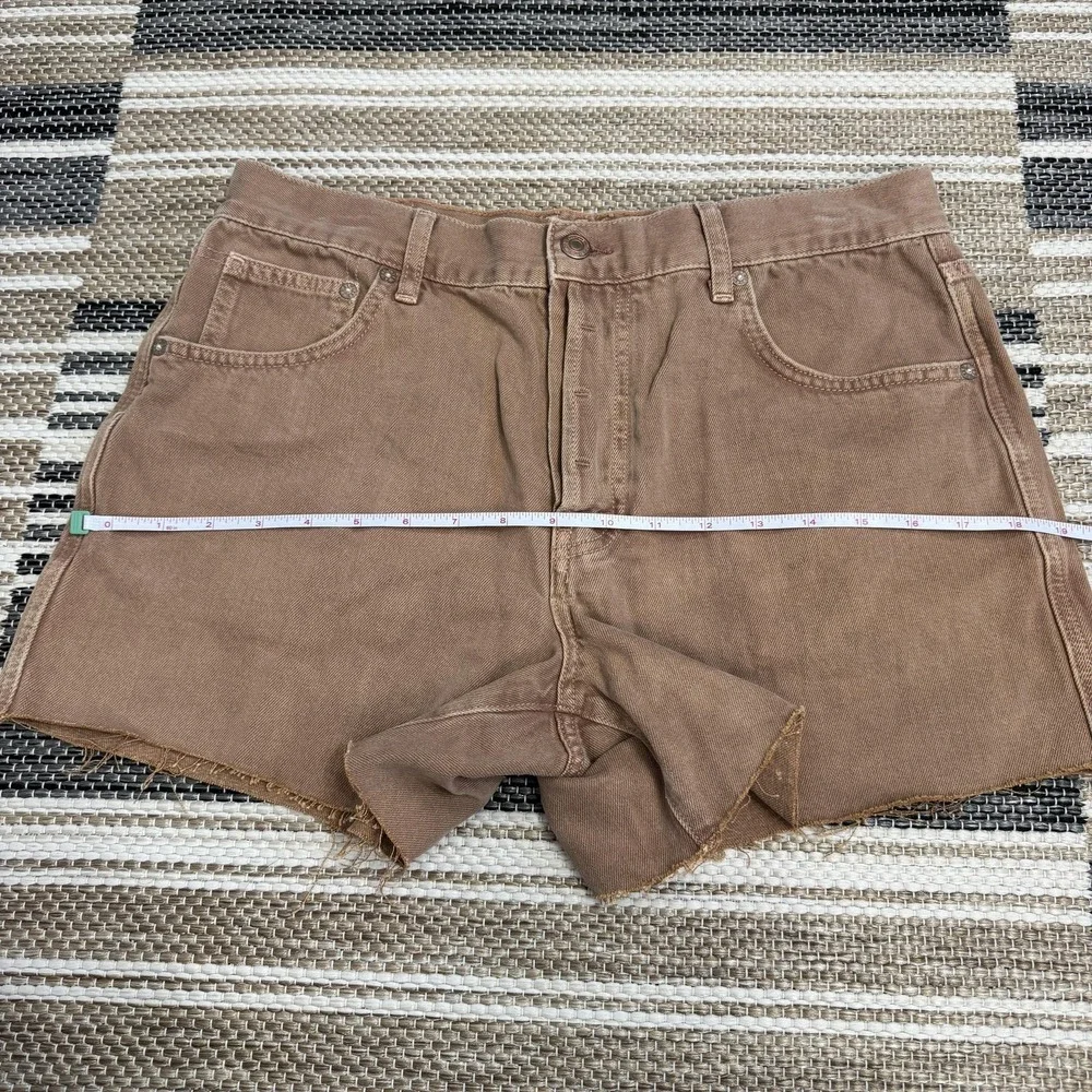 Free People We The Free Ivy Mid Rise Shorts Women's 28 Brown Denim Festival Boho